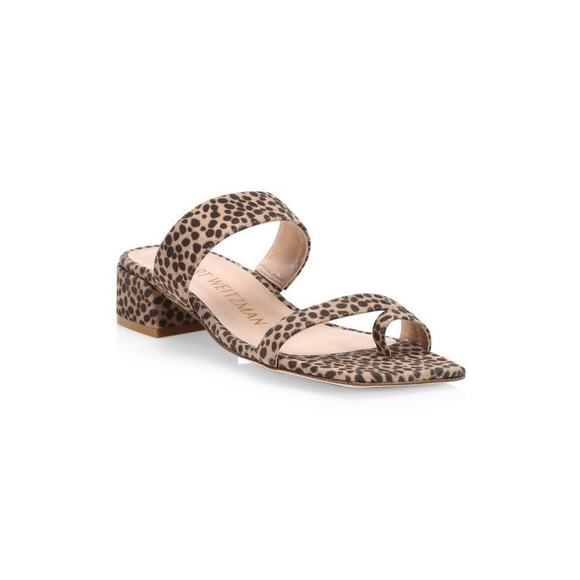 STUART WEITZMAN flat Maisie Leopard-Print slip on Mules  size 6 - Picture 1 of 11